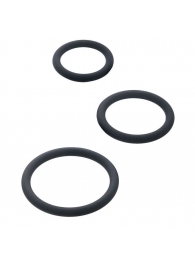 Набор из 3 чёрных эрекционных колец - ToyFa - в Новокуйбышевске купить с доставкой