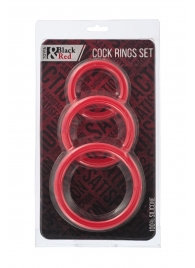 Набор из 3 красных эрекционных колец различного диаметра - ToyFa - в Новокуйбышевске купить с доставкой