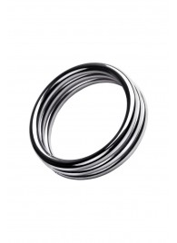 Металлическое эрекционное кольцо с рёбрышками размера L - ToyFa - в Новокуйбышевске купить с доставкой