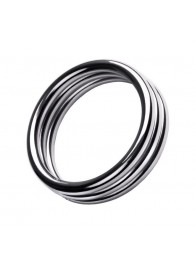 Металлическое эрекционное кольцо с рёбрышками размера L - ToyFa - в Новокуйбышевске купить с доставкой