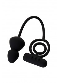 Чёрное эрекционное кольцо с вибростимулятором и анальным хвостом - Erotist Adult Toys - в Новокуйбышевске купить с доставкой