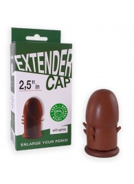 Коричневый латексный удлинитель пениса 2.5 in с шипиками - Sitabella - в Новокуйбышевске купить с доставкой