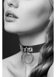Узенький ошейник из полиуретана с кольцом - Bijoux Pour Toi - купить с доставкой в Новокуйбышевске