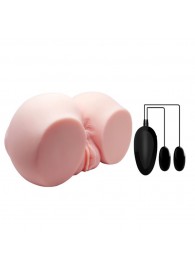 Телесный мастурбатор с двумя любовными тоннелями и вибрацией - Baile - в Новокуйбышевске купить с доставкой