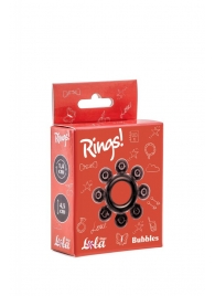 Чёрное эрекционное кольцо Rings Bubbles - Lola Games - в Новокуйбышевске купить с доставкой