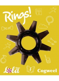 Чёрное эрекционное кольцо Rings Cogweel - Lola Games - в Новокуйбышевске купить с доставкой