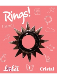 Чёрное эрекционное кольцо Rings Cristal - Lola Games - в Новокуйбышевске купить с доставкой