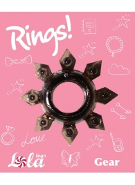 Чёрное эрекционное кольцо Rings Gear - Lola Games - в Новокуйбышевске купить с доставкой
