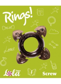 Чёрное эрекционное кольцо Rings Screw - Lola Games - в Новокуйбышевске купить с доставкой