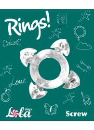 Прозрачное эрекционное кольцо Rings Screw - Lola Games - в Новокуйбышевске купить с доставкой