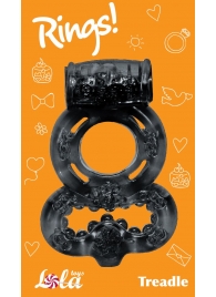 Чёрное эрекционное кольцо Rings Treadle с подхватом - Lola Games - в Новокуйбышевске купить с доставкой