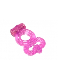 Розовое эрекционное кольцо Rings Treadle с подхватом - Lola Games - в Новокуйбышевске купить с доставкой