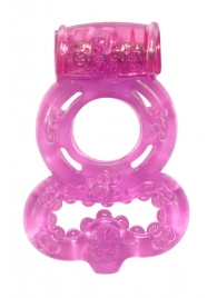 Розовое эрекционное кольцо Rings Treadle с подхватом - Lola Games - в Новокуйбышевске купить с доставкой