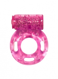 Розовое эрекционное кольцо с вибрацией Rings Axle-pin - Lola Games - в Новокуйбышевске купить с доставкой