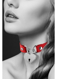 Красный чокер с замком в форме сердца - Bijoux Pour Toi - купить с доставкой в Новокуйбышевске