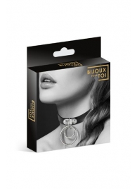 Черный чокер с двумя кольцами - Bijoux Pour Toi - купить с доставкой в Новокуйбышевске