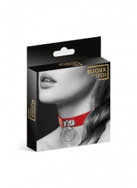Красный узенький чокер с кольцом - Bijoux Pour Toi - купить с доставкой в Новокуйбышевске