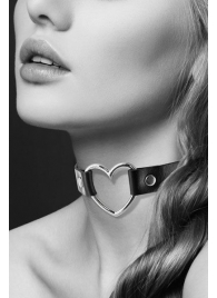 Чёрный чокер с кольцом в форме сердца - Bijoux Pour Toi - купить с доставкой в Новокуйбышевске