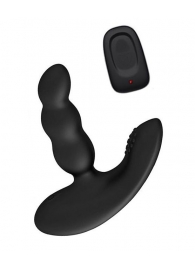 Черный силиконовый стимулятор простаты Levett Nitoc с пультом ДУ - Levett - в Новокуйбышевске купить с доставкой