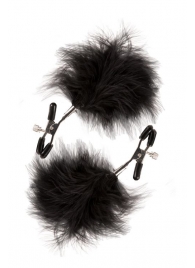 Зажимы для сосков с пухом FEATHERED NIPPLE CLAMPS - Blush Novelties - купить с доставкой в Новокуйбышевске
