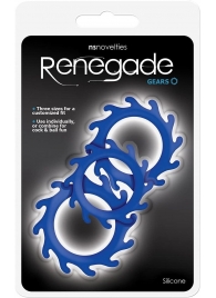 Набор из 3 синих эрекционных колец Renegade Gears - NS Novelties - в Новокуйбышевске купить с доставкой