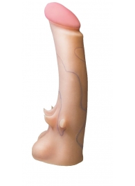 Телесная насадка REAL Standard с усиками на основании - 19 см. - LOVETOY (А-Полимер) - купить с доставкой в Новокуйбышевске