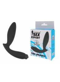 Чёрный вибростимулятор простаты Sex Expert Vibe Pleasure - Sex Expert - в Новокуйбышевске купить с доставкой