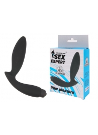 Чёрный вибростимулятор простаты Sex Expert Vibe Pleasure - Sex Expert - в Новокуйбышевске купить с доставкой