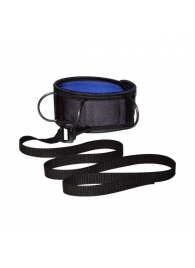 Чёрно-синий неопреновый ошейник с поводком - Sitabella - купить с доставкой в Новокуйбышевске
