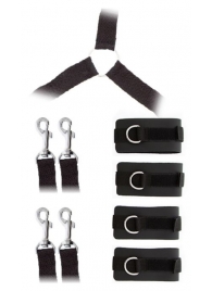 Комплект наручников и поножей LUXURIOUS BED RESTRAINT CUFF SET - Blush Novelties - купить с доставкой в Новокуйбышевске