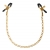 Чёрные с золотом зажимы на соски Gold Chain Nipple Clamps - Pipedream - купить с доставкой в Новокуйбышевске