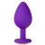 Фиолетовая анальная пробка Bling Plug Large с золотистым стразом - 9,5 см. - Blush Novelties - купить с доставкой в Новокуйбышевске