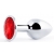 Серебристая анальная пробка с красным стразом - 7,2 см. - Anal Jewelry Plug - купить с доставкой в Новокуйбышевске