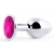 Серебристая анальная пробка с малиновым кристаллом - 7,2 см. - Anal Jewelry Plug - купить с доставкой в Новокуйбышевске