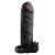 Чёрная вибронасадка с кольцом Vibrating Real Feel 2 Extension - 16 см. - Pipedream - в Новокуйбышевске купить с доставкой