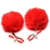 Красные зажимы на соски с помпонами Pom Pom - XR Brands - купить с доставкой в Новокуйбышевске