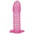 Гелевая розовая насадка с шипами - 12 см. - Toyfa Basic - в Новокуйбышевске купить с доставкой