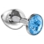 Большая серебристая анальная пробка Diamond Light blue Sparkle Large с голубым кристаллом - 8 см. - Lola Games - купить с доставкой в Новокуйбышевске