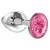 Малая серебристая анальная пробка Diamond Pink Sparkle Small с розовым кристаллом - 7 см. - Lola Games - купить с доставкой в Новокуйбышевске