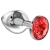 Большая серебристая анальная пробка Diamond Red Sparkle Large с красным кристаллом - 8 см. - Lola Games - купить с доставкой в Новокуйбышевске