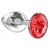 Малая серебристая анальная пробка Diamond Red Sparkle Small с красным кристаллом - 7 см. - Lola Games - купить с доставкой в Новокуйбышевске