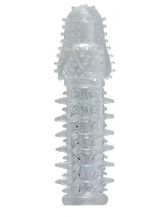 Прозрачная насадка с шишечками и шипами - 13,5 см. - Toyfa Basic - в Новокуйбышевске купить с доставкой