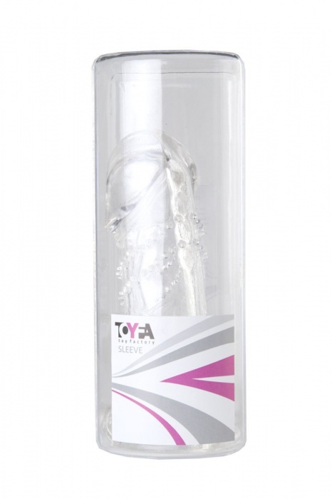 Прозрачная гелевая насадка с клиторальным отростком - 13 см. - Toyfa Basic - в Новокуйбышевске купить с доставкой