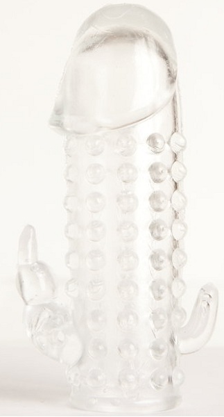 Гелевая прозрачная насадка с 2 отростками - 13 см. - Toyfa Basic - в Новокуйбышевске купить с доставкой