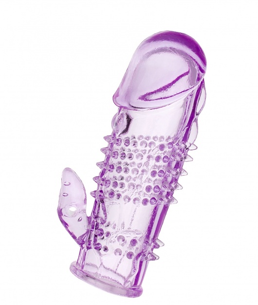 Фиолетовая насадка с коготком и шипами - 13 см. - Toyfa Basic - в Новокуйбышевске купить с доставкой