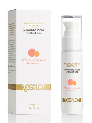 Универсальный массажный гель-смазка Allover Delicious Massage Gel с ароматом персика и аброкоса - 50 мл. - YESforLOV - купить с доставкой в Новокуйбышевске