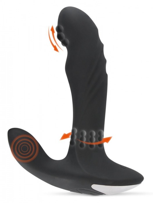 Черный вибромассажер простаты с функцией римминга Plug with Perineum Stimulator - 16,6 см. - Orion - в Новокуйбышевске купить с доставкой
