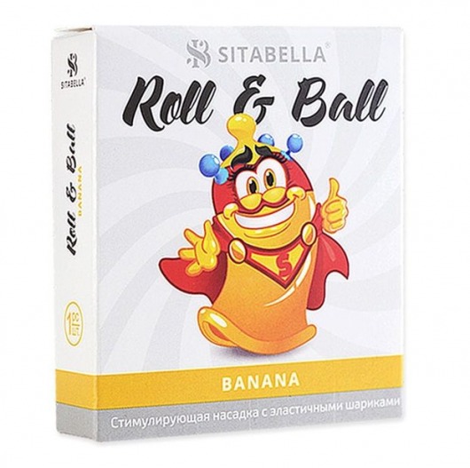Стимулирующий презерватив-насадка Roll   Ball Banana - Sitabella - купить с доставкой в Новокуйбышевске