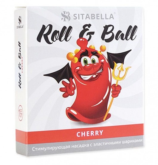 Стимулирующий презерватив-насадка Roll   Ball Cherry - Sitabella - купить с доставкой в Новокуйбышевске