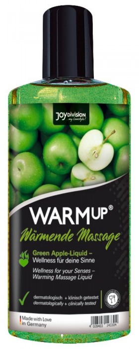 Массажное масло WARMup Green Apple с ароматом яблока - 150 мл. - Joy Division - купить с доставкой в Новокуйбышевске